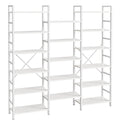 Superjare Triple 6 Tier Bookshelf, Bookcase With 17 Open Display Shelves, Wide Book Shelf Book Case For Home & Office, White