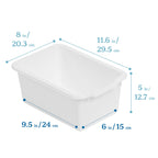 Ecr4Kids Scoop Front Storage Bins, Multipurpose Organization, White, 10-Piece