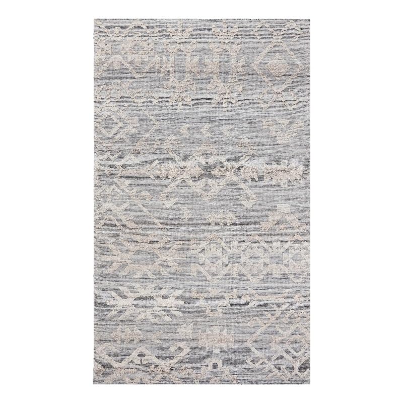 Kosas Home Hoeft 96 x 120 Transitional Polyester Fabric Area Rug in Gray