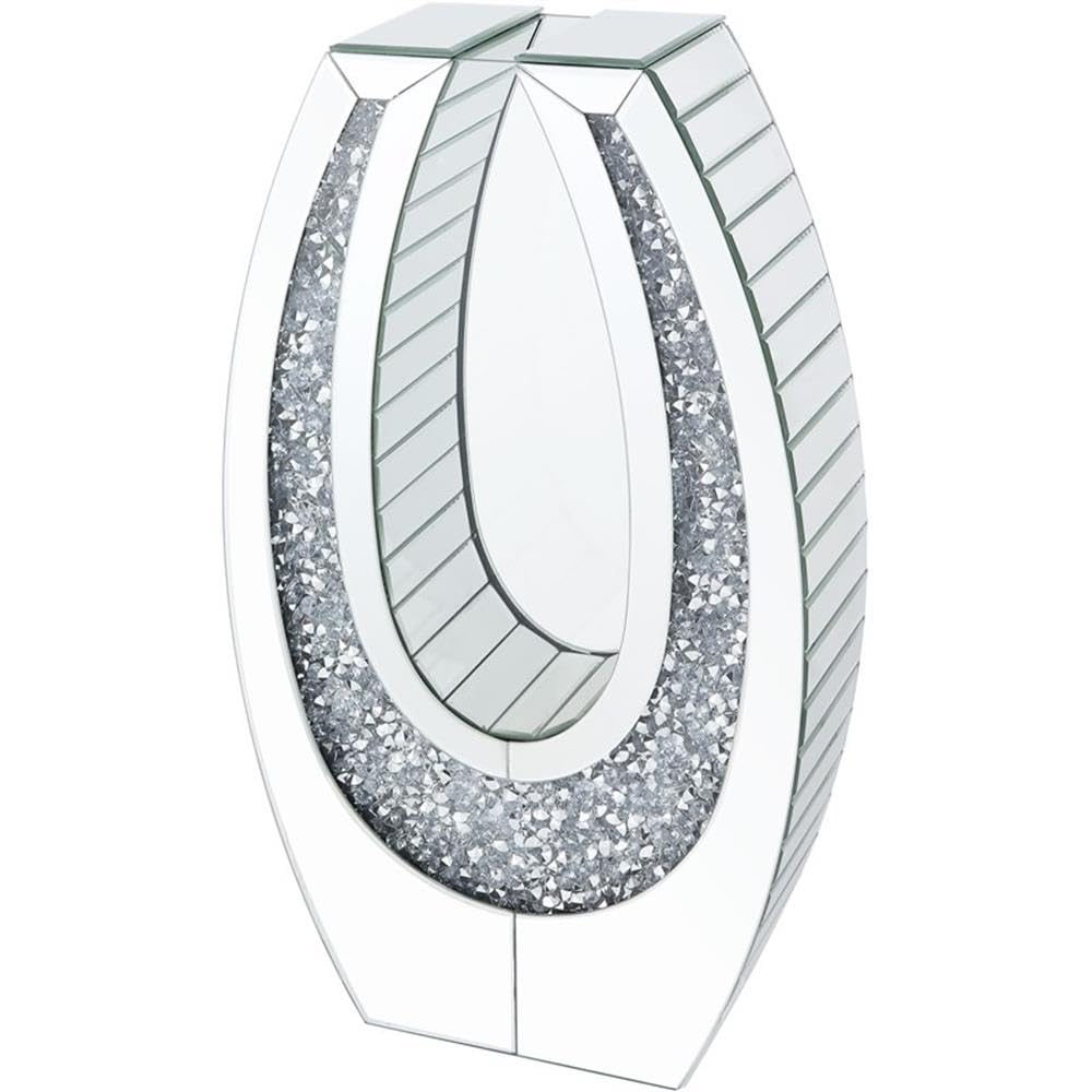 Acme Noralie Glass Accent Decor in Mirrored and Faux Diamonds