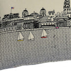 HomeRoots Cream 35' White Charleston Daylight Skyline Lumbar Decorative Pillow