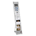 VEVOR Brochure Display Rack, 10 Pockets Magazine Literature Display Stand, Portable Floor Standing Magazine Rack, Metal Newspape