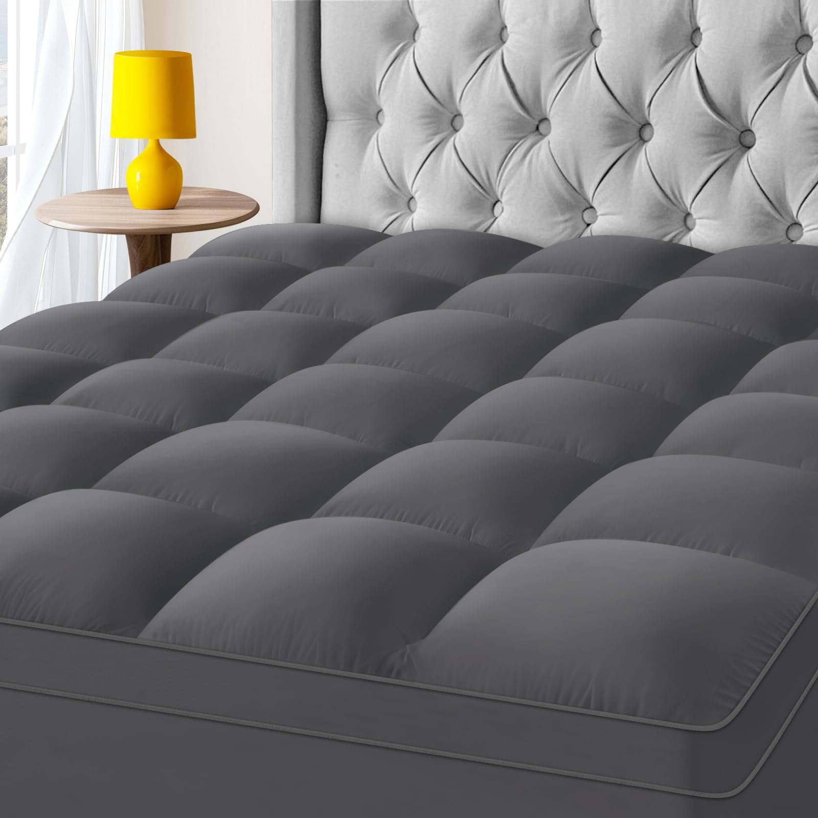 Kayfia Full Mattress Topper, Extra Thick Mattress Pad Cover For Deep Sleep,3D+7D Snow Down Alternative Fill Overfilled Plush Pil