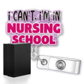 Rofiowa I Can'T, I'M In Nursing School Funny Glitter Badge Reel With Id Clip, Retractable Badge Holder For Rn Cna Lpn Lvn Nurse