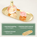 2Pack Gold Decorative Tray, Bathroom Vanity Tray For Dresser Counter, Kitchen Sink Tray For Soap Dispensers, Stainless Steel Jew