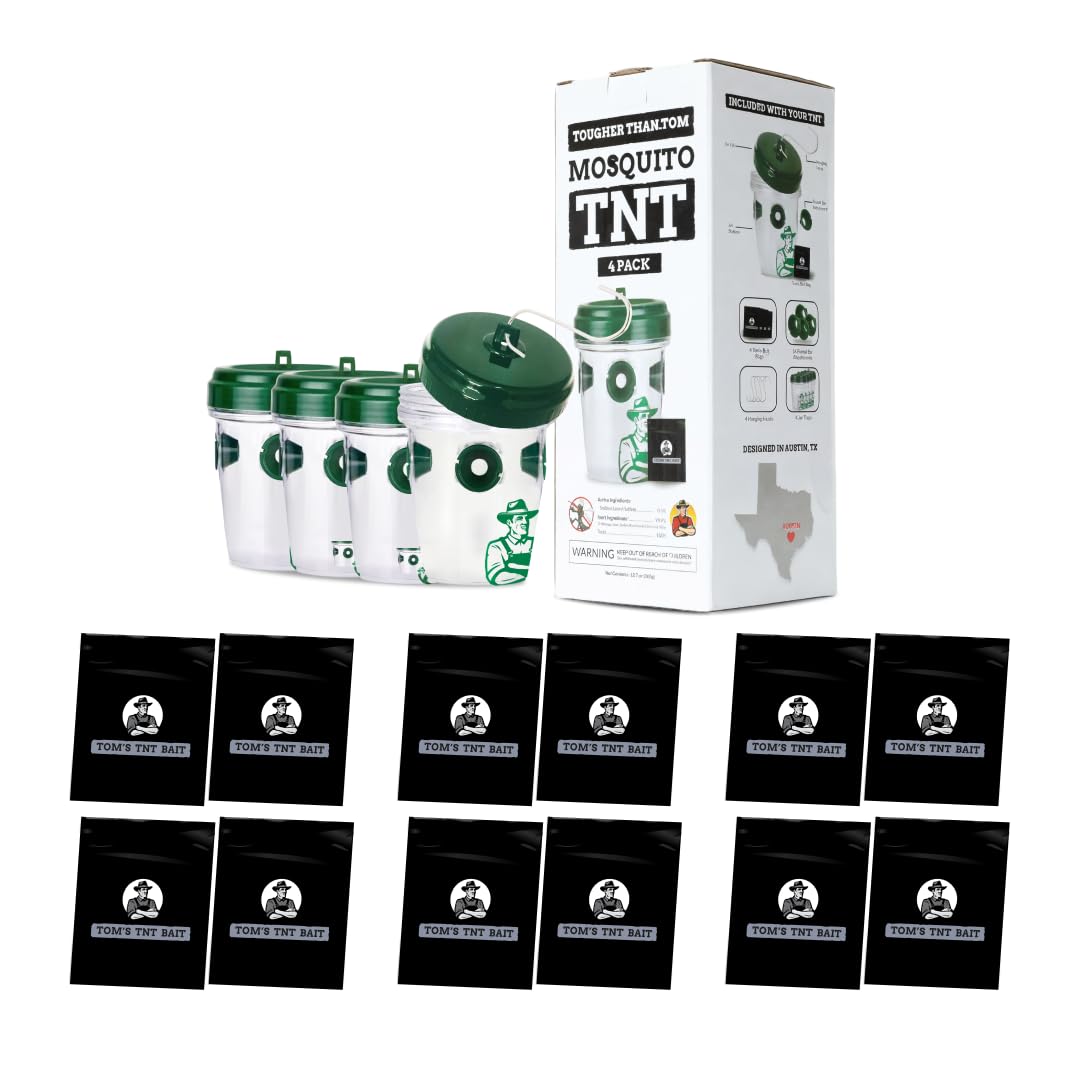 Mosquito Tnt 2.0 Natural Mosquito 12 Bait Bags, Outdoor Insect Control, Easy Setup, Family & Pet Friendly, Ideal For Backyards,