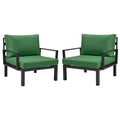 Hamilton Aluminum Patio Armchairs With Cushions Set of 2 in Green