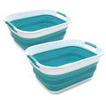 SAMMART Set of 2-17.5L (4.6 Gallon) Collapsible/Foldable/Pop Up/Portable Washing Tub/Storage Basket, Water Capacity 13.5L/3.5 Ga