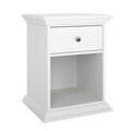 North Nightstand 1 Drawer and Open Storage, White