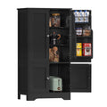 TEENFON Storage Cabinet with 4 Doors, Kitchen Cabinet with 6 Door Shelves, Kitchen Pantry for Living Room, Dining Room, Bathroom