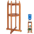 Natural Solid Wood Water Dispenser Floor Stand(32.8' Hight-11.2' Wide) Drink Dispenser Floor Stand With 2 Round Shelfs Include