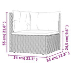vidaXL 7-Piece Patio Lounge Set - Weather-Resistant Gray Poly Rattan, Comfortable Thick Cushions, Adjustable Corner Sofa, Versatile Modular Design, Steel Powder-Coated Frame