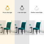 Joccun Chair Covers For Dining Room Set Of 6,Water Repellent Dining Chair Slipcovers Stretch Dining Room Chair Covers Seat Protector,Washable Parsons Chair Cover For Home,Banquet(Peacock Blue,6 Pack)