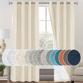 PrinceDeco 100% Blackout Curtains for Bedroom/Living Room Linen Blackout Curtains 96 Inches Long Energy Saving Window Treatment 