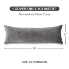 Sochow Body Pillow Cover 21X54 Inches, Super Soft And Cozy Fleece Long Body Pillowcase With Zipper Closure,1 Pack, Grey