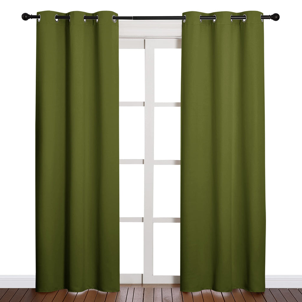 Nicetown Holiday Christmas Decor Thermal Insulated Solid Grommet Blackout Curtains/Drape For Living Room (1 Pair, 42 By 84 Inche