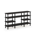 Furinno Turn-N-Tube 4-Tier Multipurpose Wide Shelf TV Stand, Espresso/Black