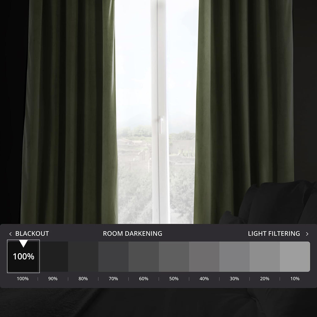 Hpd Half Price Drapes Signature Velvet Thermal Blackout Curtains For Living Room 84 Inch Long (1 Panel) Rod Pocket Insulated Blackout Curtains For Bedroom Window Curtains, 50W X 84L, Hunter Green