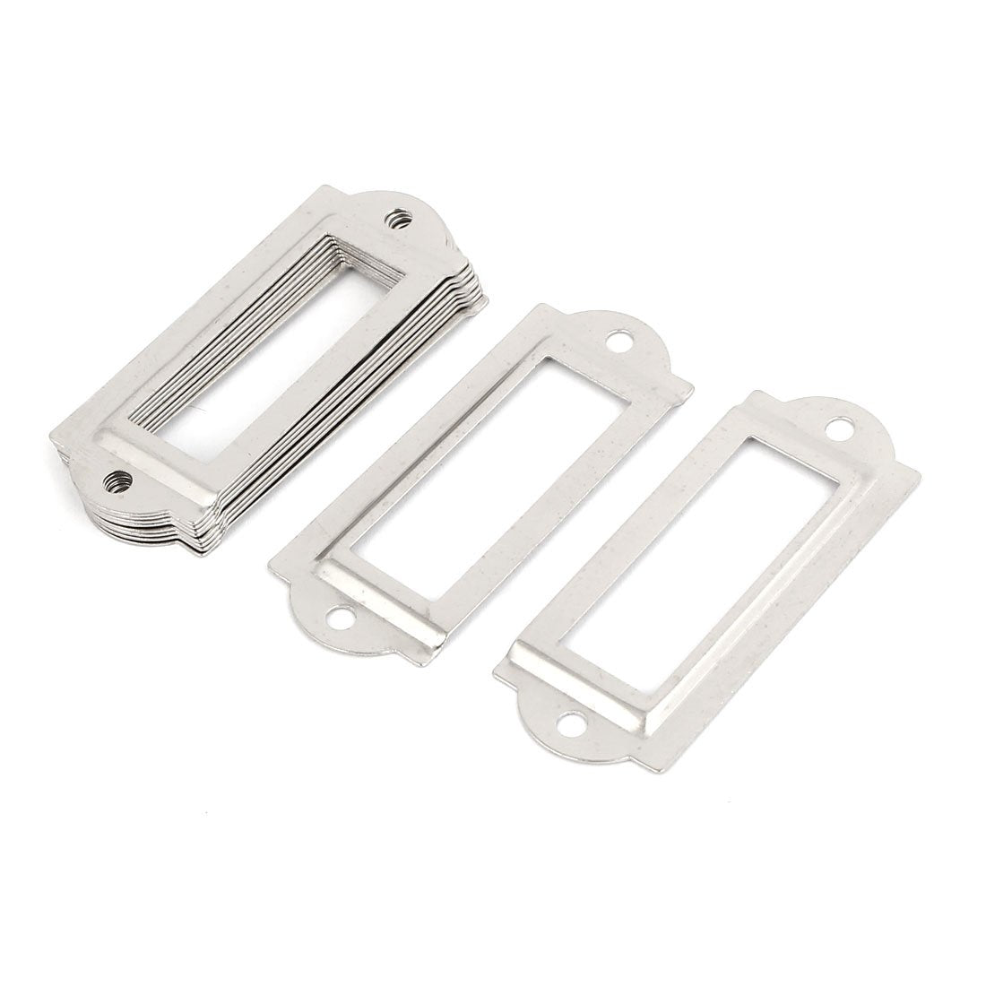 Uxcell Office File Drawer Label Tag Name Card Holder, Silver Tone, 10 Pieces (A16062000Ux0441)