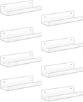 Sooyee Acrylic Shelves,8 Pack 15 Inch Floating Wall Mounted Shelves, Funko Pop Display Case,Invisible Kids Book Shelf,Picture Le