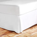 Valencia Beddings Split Corner Bed Skirt 18 Inch Drop King Size 100% Natural Cotton Wrinkle And Fade Resistant King Size, White