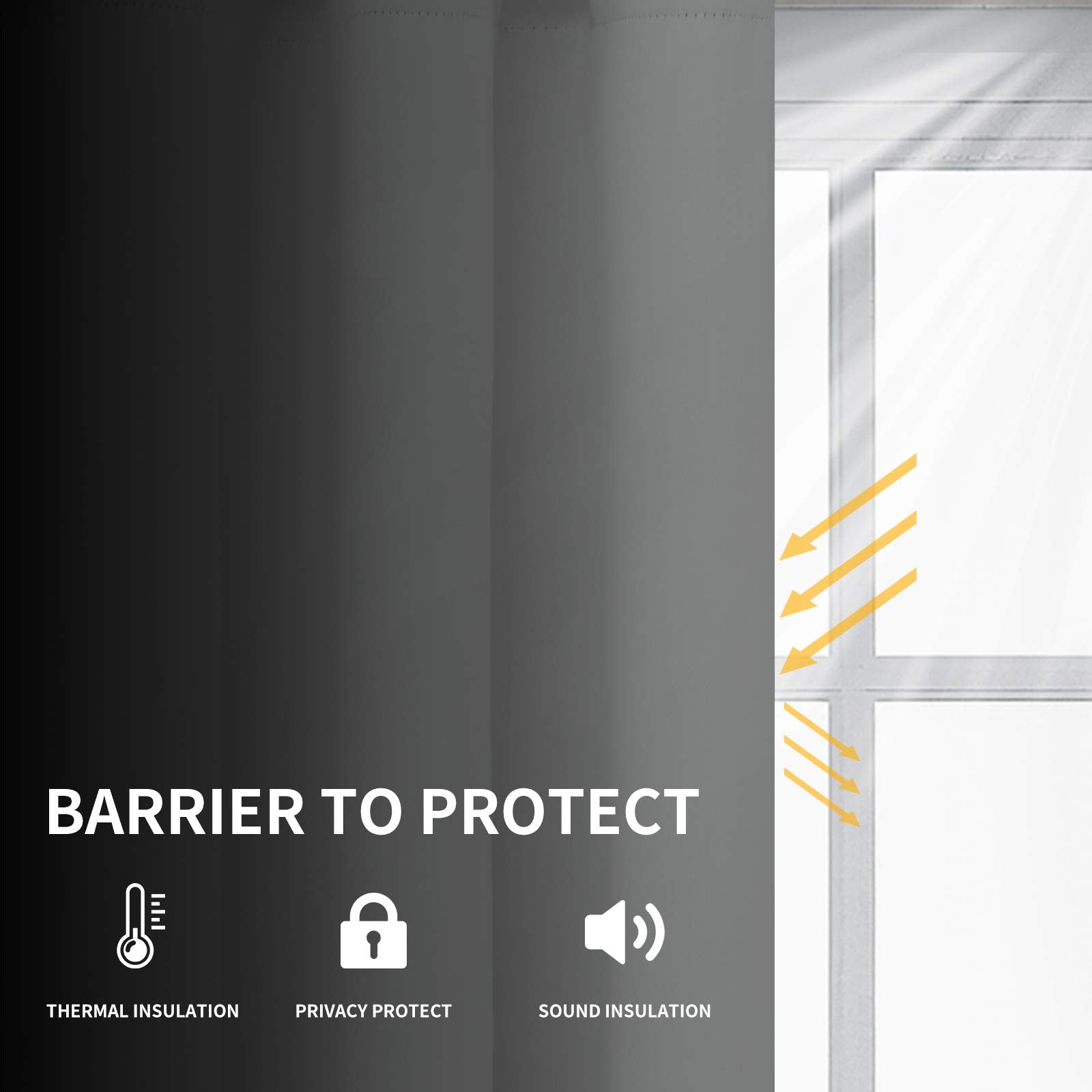 Easy-Going Blackout Curtains For Bedroom, 2 Panels Solid Thermal Insulated Grommet And Noise Reduction Window Drapes, Room Darkening Curtains For Living Room (52X96 In,Light Gray)