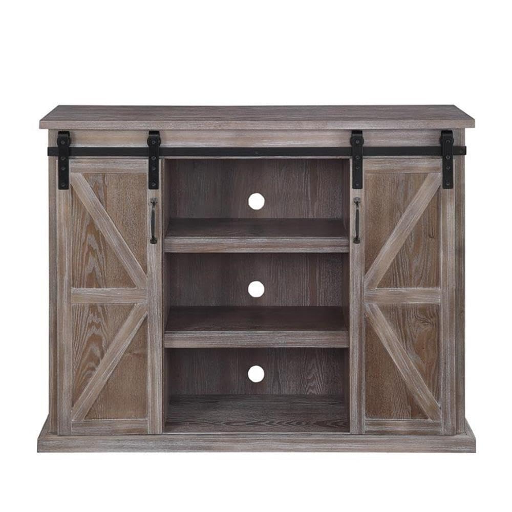 Acme Orabella 2-Door Wooden TV Stand in Rustic Natural