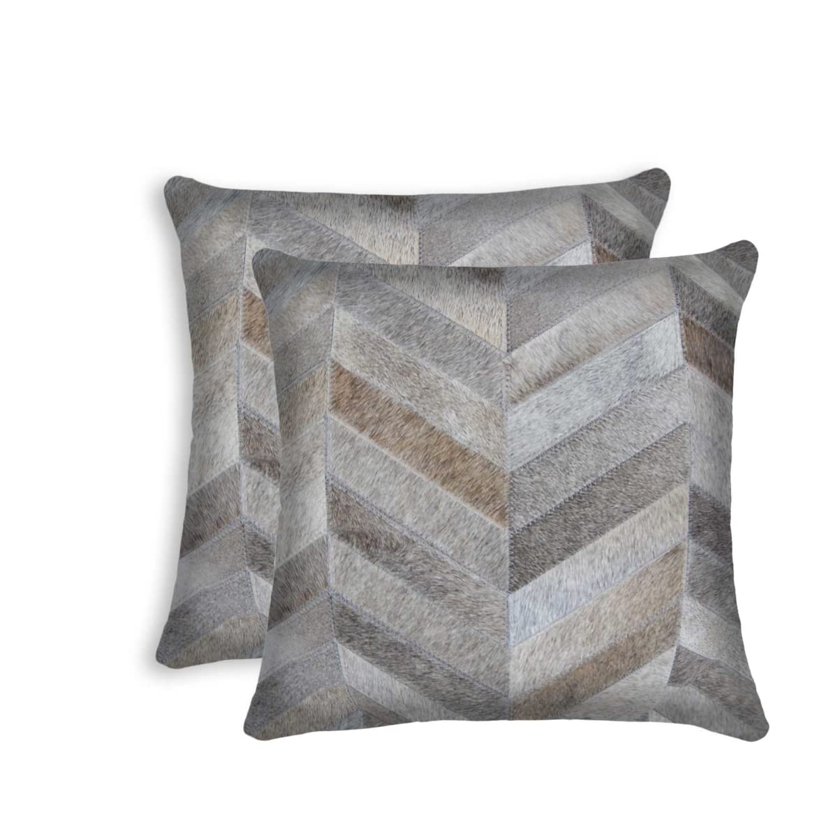 18 x 18 in. Cowhide Pillow, Gray - Pack of 2