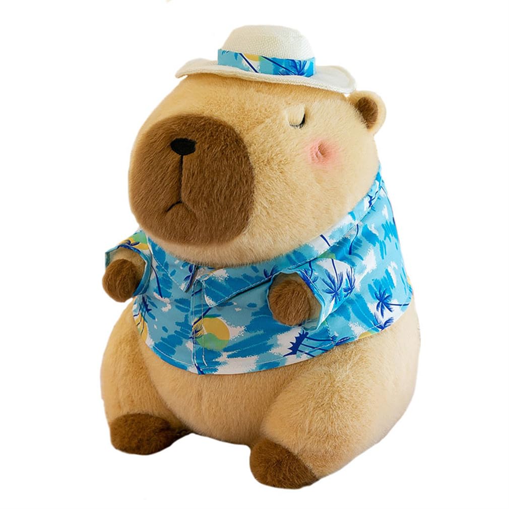 Easelr 12Inch Cute Capybara Plush With Hawaiian Shirt, Capybara Stuffed Animal Soft Plushie Toy Capybara Doll Pillow Birthday Gi