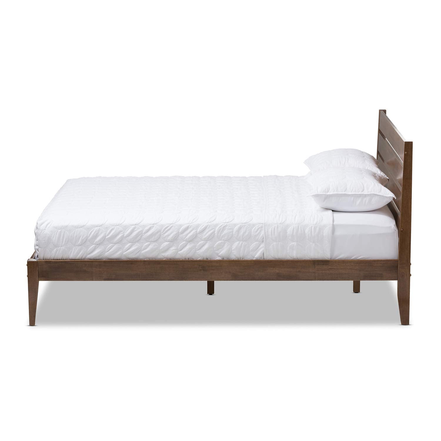 Baxton Studio Elmdon Walnut Wood King Platform Bed