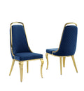 Best Quality Furniture SC310-317 Dining Chairs, Navy Blue/Gold