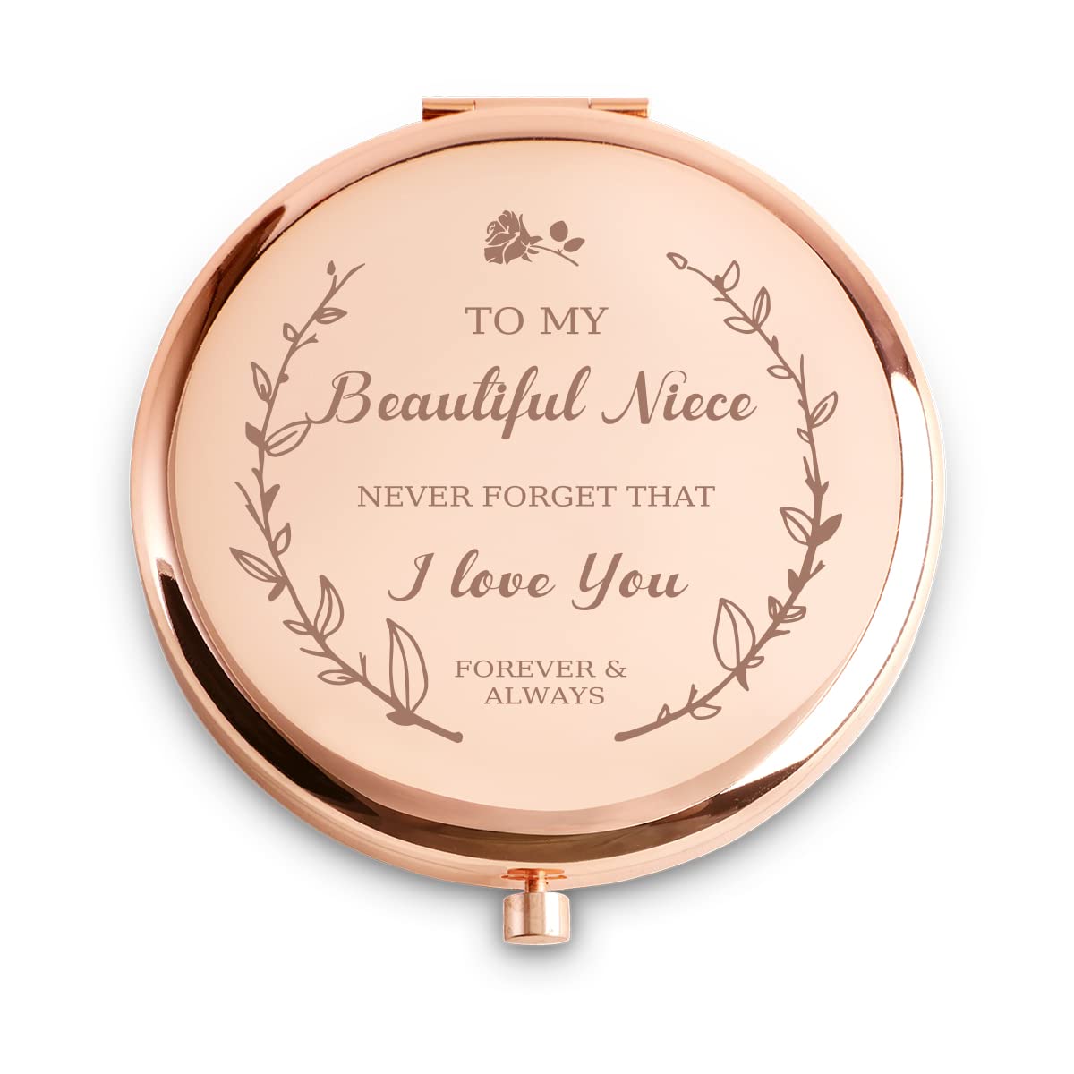 COYOAL Niece Gifts from Aunt Uncle, Personalized Compact Mirror, Sentimental Mothers Day Birthday Gifts for Niece