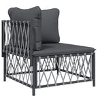 vidaXL Patio Furniture Set 9 Piece, Sectional Sofa with Cushions, Patio Lounge Set for Outdoor Garden Lawn Backyard, Anthracite Steel