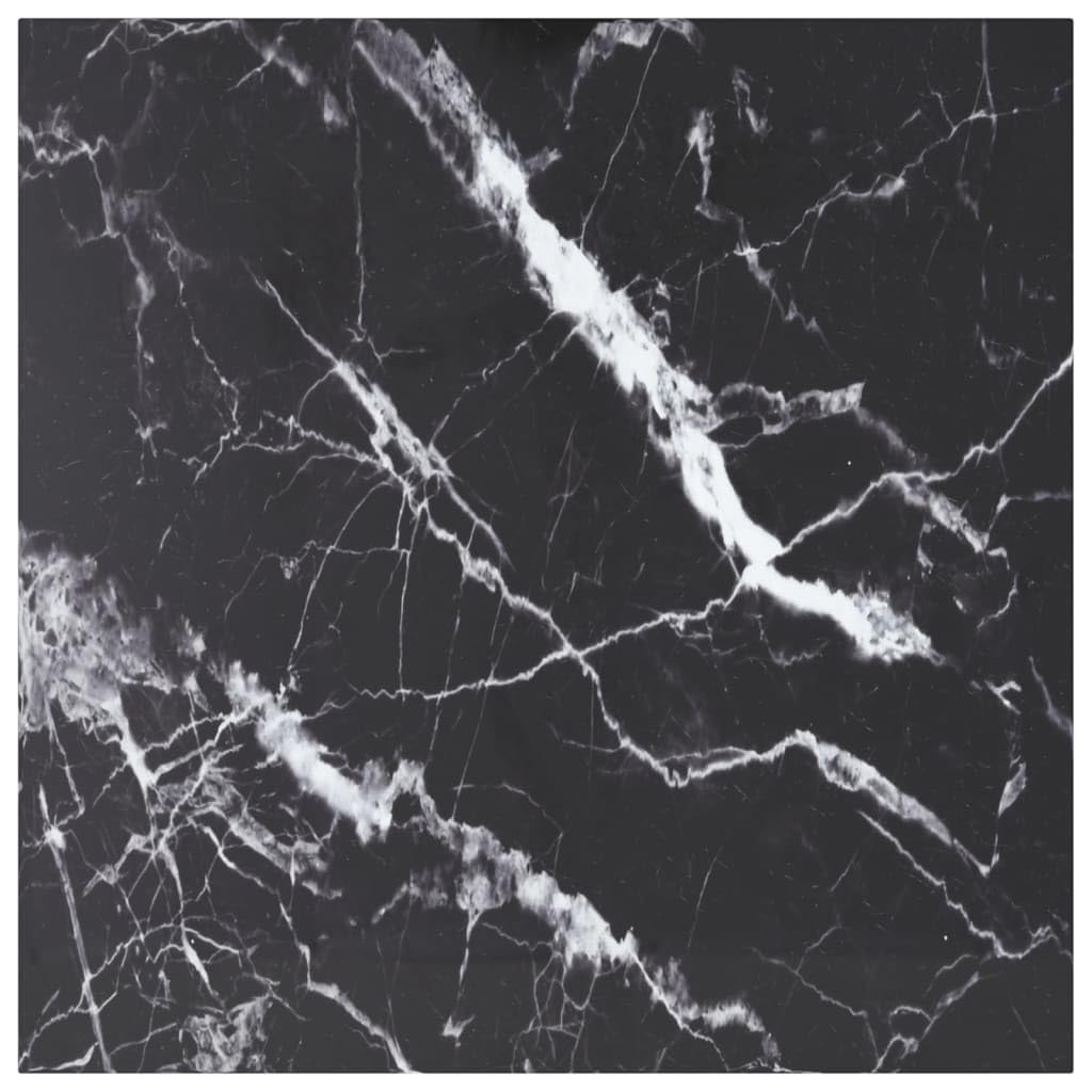 vidaXL Tempered Glass Table Top – 31.5"x31.5", 0.2" Thick, Marble Design, Black – Ideal for Dining Tables, Coffee Tables, and Garden Tables – Easy to Clean