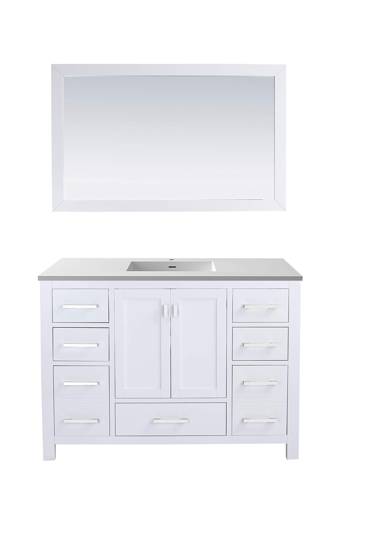 Laviva Wilson 48 - White Cabinet Matte White Viva Stone Solid Surface Countertop