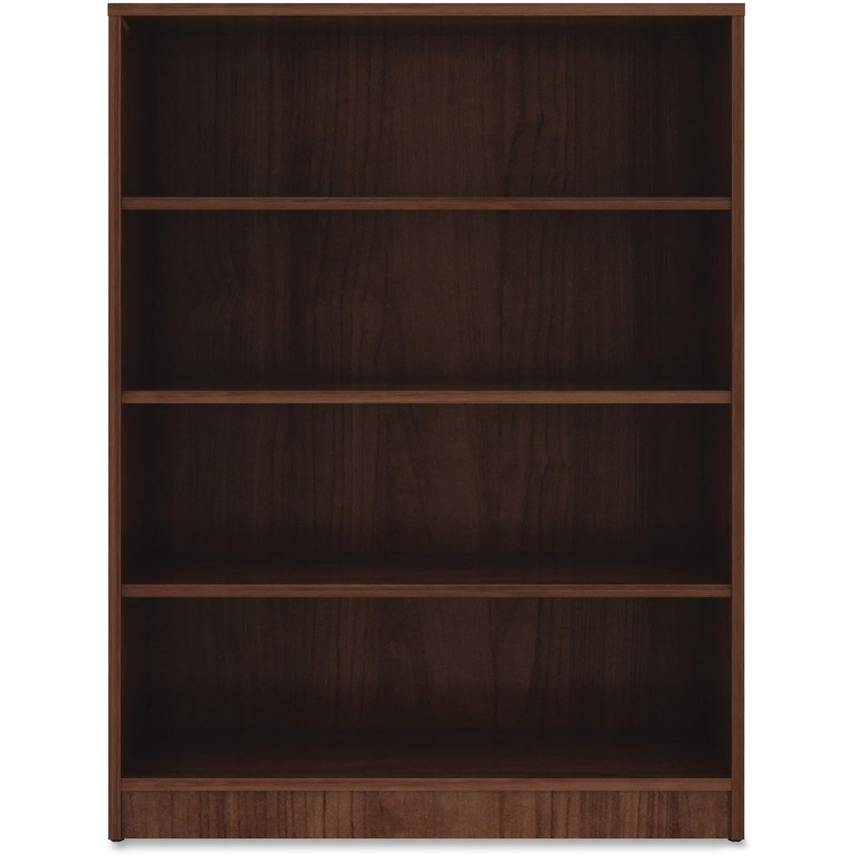 Lorell Walnut Laminate Bookcase, 48&quot; x 36&quot; x 12&quot;