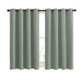 Nicetown Blackout Sage Green Curtains For Cafe 45 Inch Length - Grommet Room Darkening Sound Reducing Solid Curtains And Drapes