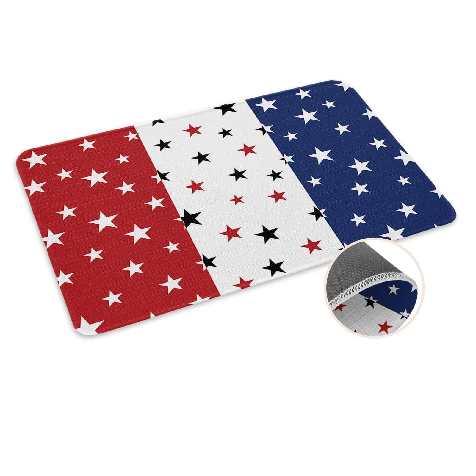 July 4Th Doormat Rugs Outdoor/Indoor Red White Blue Non-Slip Entrance Welcome Matt For Front Door/Bathroom/Kitchen/Bedroom/Patio
