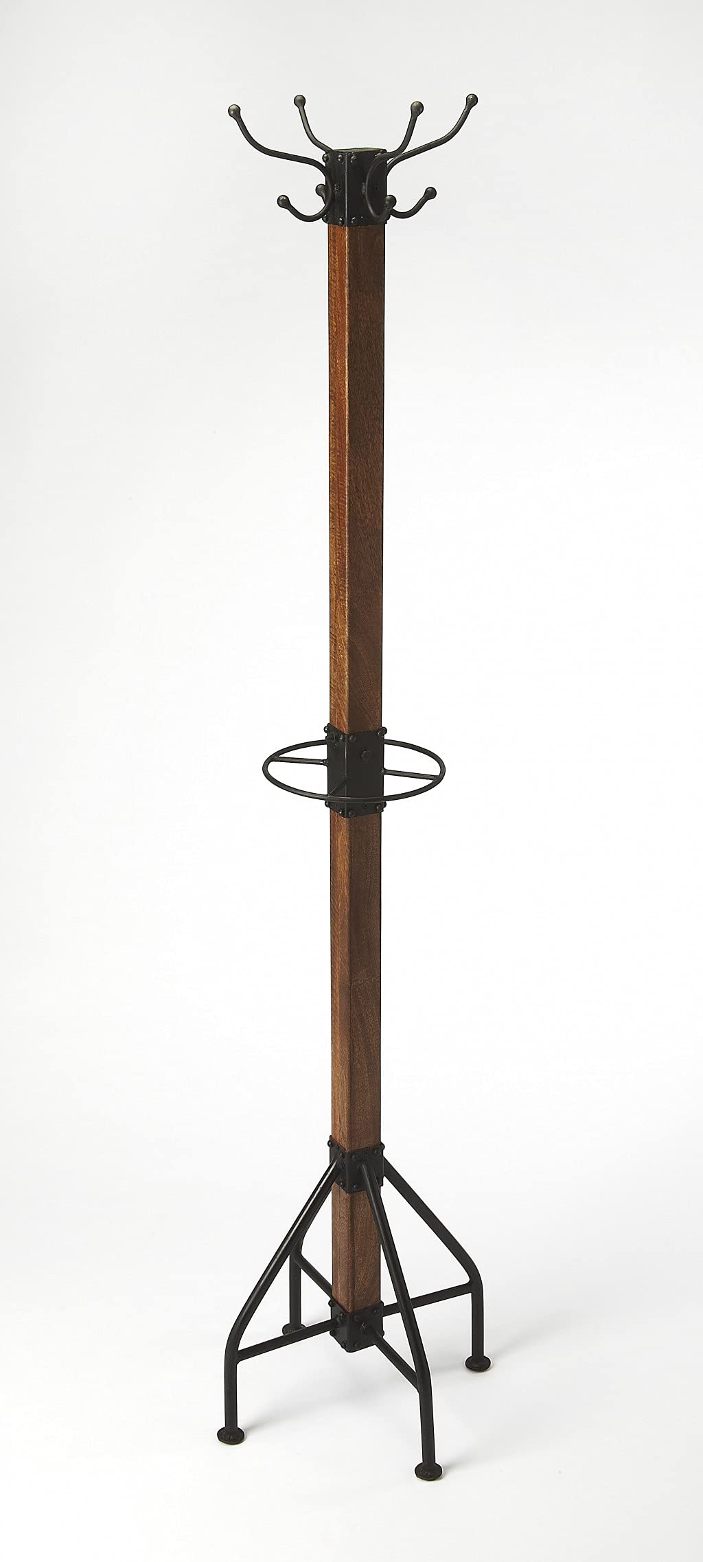 HomeRoots Multi-Color Iron, Recycled Wood Solids Logan Square Rustic Costumer