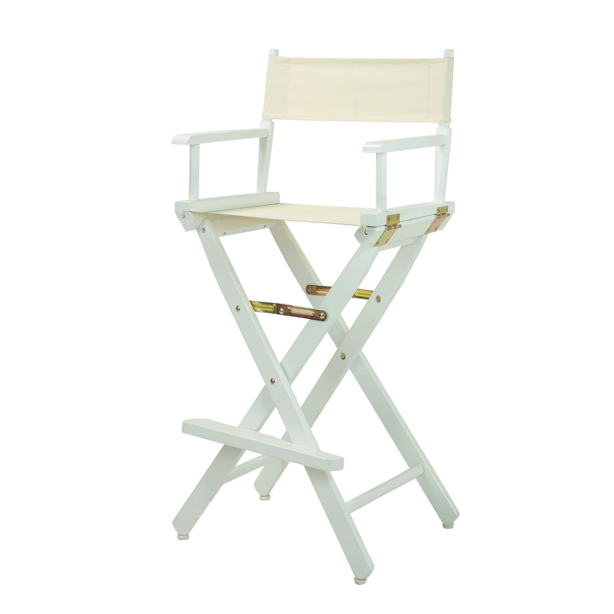 Casual Home Director'S Chair ,White Frame/Natural/Wheat Canvas,30&quot; - Bar Height