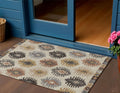 3 X 5 Beige Copper And Gray Southwestern Washable Indoor Outdoor Area Rug