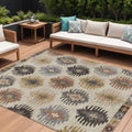 8 X 10 Beige Copper And Gray Southwestern Washable Indoor Outdoor Area Rug