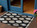 3 X 5 Black Ivory And Taupe Southwestern Washable Indoor Outdoor Area Rug