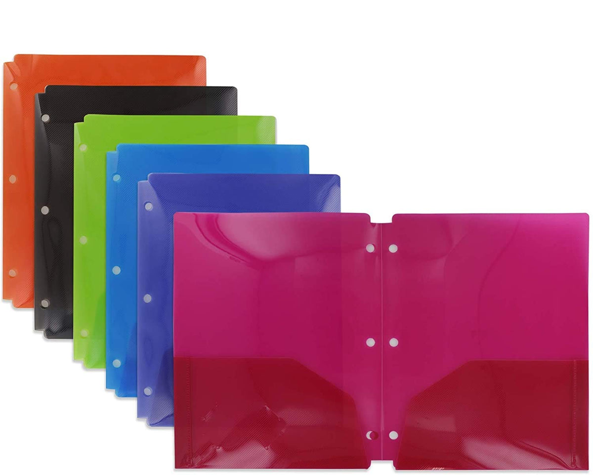 Emraw Translucent 2 Pocket Portfolio Two Pockets Folder Legal Document Organizer Designed For Home, Office, School, Classroom, M