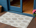 3 X 5 Ivory Khaki And Gray Southwestern Washable Indoor Outdoor Area Rug