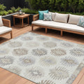 9 X 12 Ivory Khaki And Gray Southwestern Washable Indoor Outdoor Area Rug