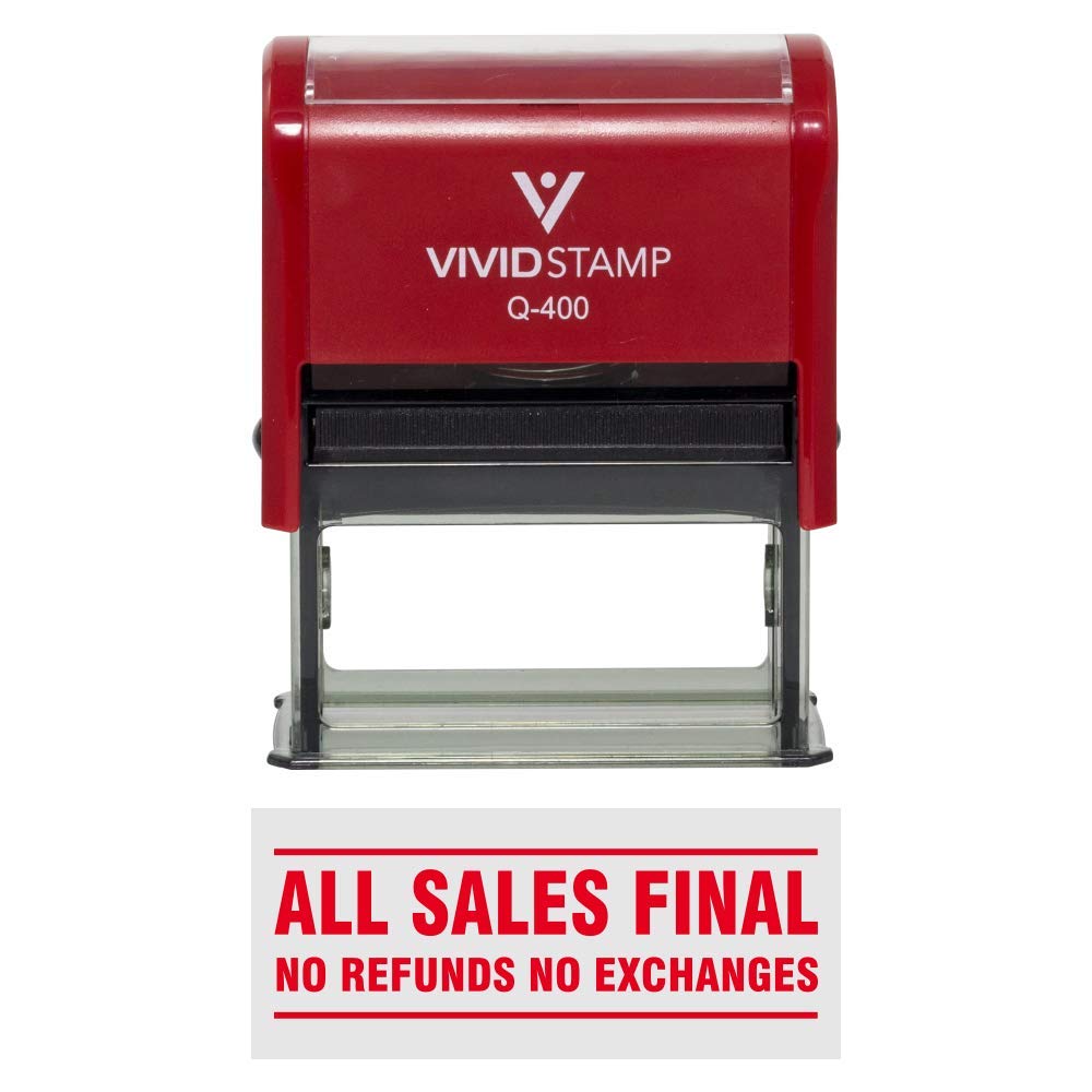 All Sales Final No Refunds No Exchanges Self Inking Rubber Stamp (Red Ink) - X-Large