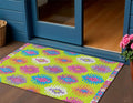 3 X 5 Lime Green Pink And Purple Southwestern Washable Indoor Outdoor Area Rug