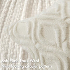 Miulee Cream White Throw Pillow Covers 16X16 Inch, Soft Winter Plush Faux Wool Couch Pillow Covers Set Of 2 Decorative Farmhouse Boho Throw Pillows For Sofa Living Room Bed