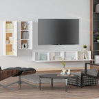 vidaXL TV Cabinet Set 4 Piece Home Bedroom Living Room Entertainment Center Console HiFi Cabinet TV Stand Media Unit Furniture White Engineered Wood